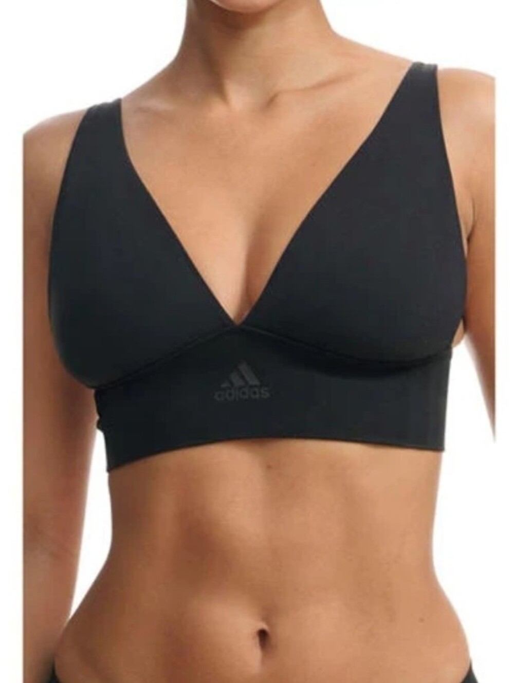 adidas Black Low-Impact V-Neck Sports Bralette